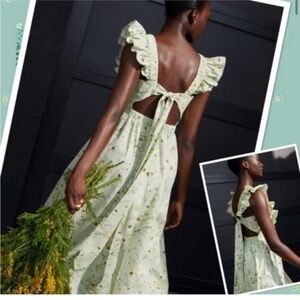 H&M Light Green Floral Dress
